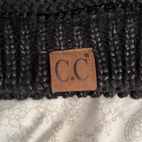 C.C Black Knit Beanie - Picture 2 of 6